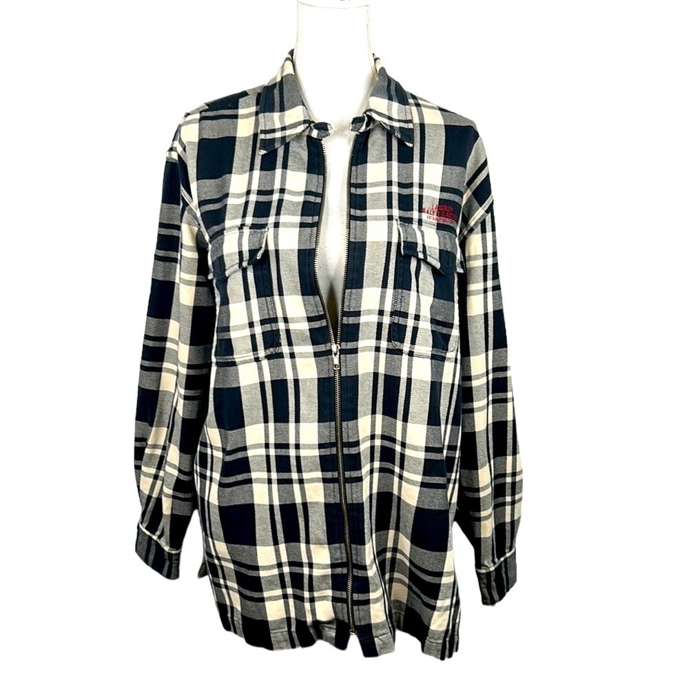 Lauren Ralph Lauren Women’s Plaid Cotton Black & Cream Jacket Size Large